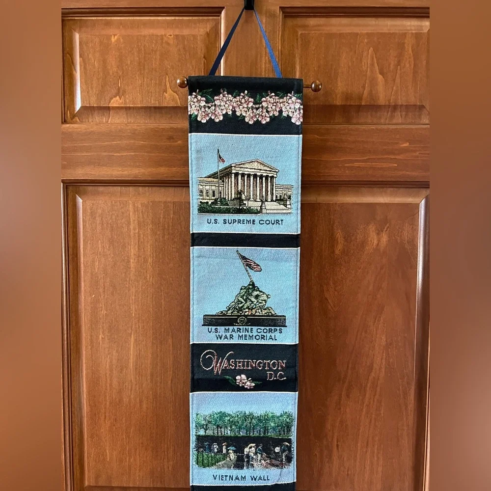 American Vintage Washington D.C. Tapestry Wall Decor Navy Green